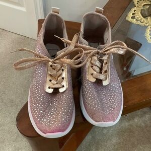 YOKI SPARKLE ROSE GOLD RHINESTONE SNEAKERS SHOES SIZE 8